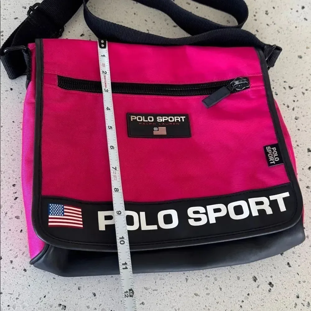 Polo Sport by Ralph Lauren Vintage 90’s Pink Black Messenger Bag Crossbody Retro